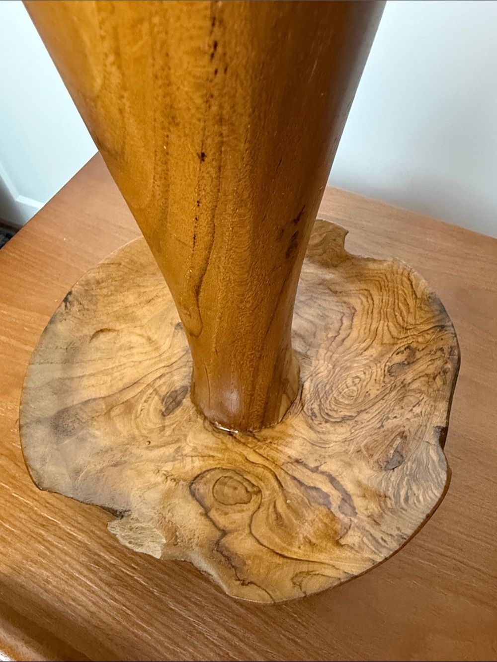 Brown Teakwood Handmade Live Edge Mushroom Sculpture with Natural Smooth Finish - Picture 9 of 11